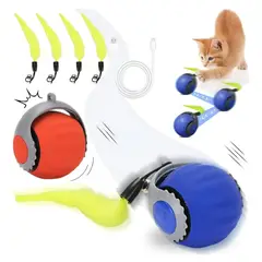 GENERICO - PACK 2 Pelotas Interactiva Juguete Gato Mascota Carga Usb