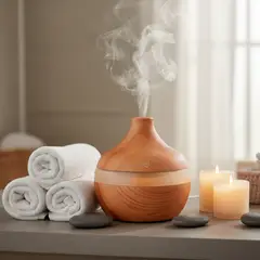 DISPARO - Pack Humidificador Aromatizador 12 Escencias Forma Grano Madera Claro