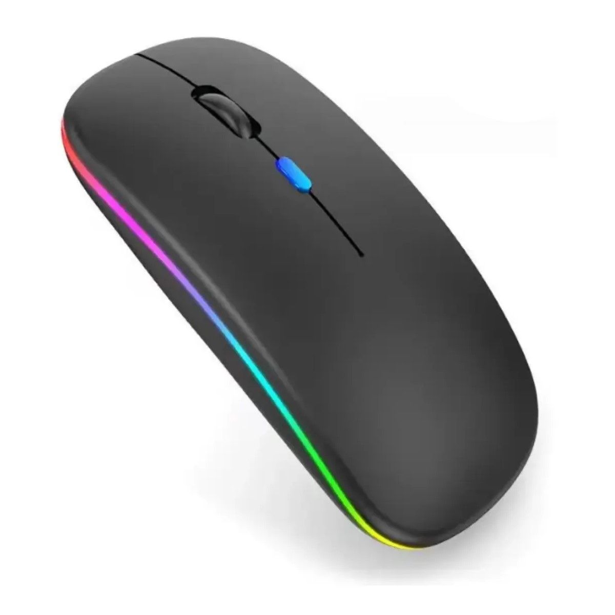 GENERICO - Mouse Inalámbrico Recargable Audeos Dual Bluetooth USB RGB 1600dpi Negro BELUG