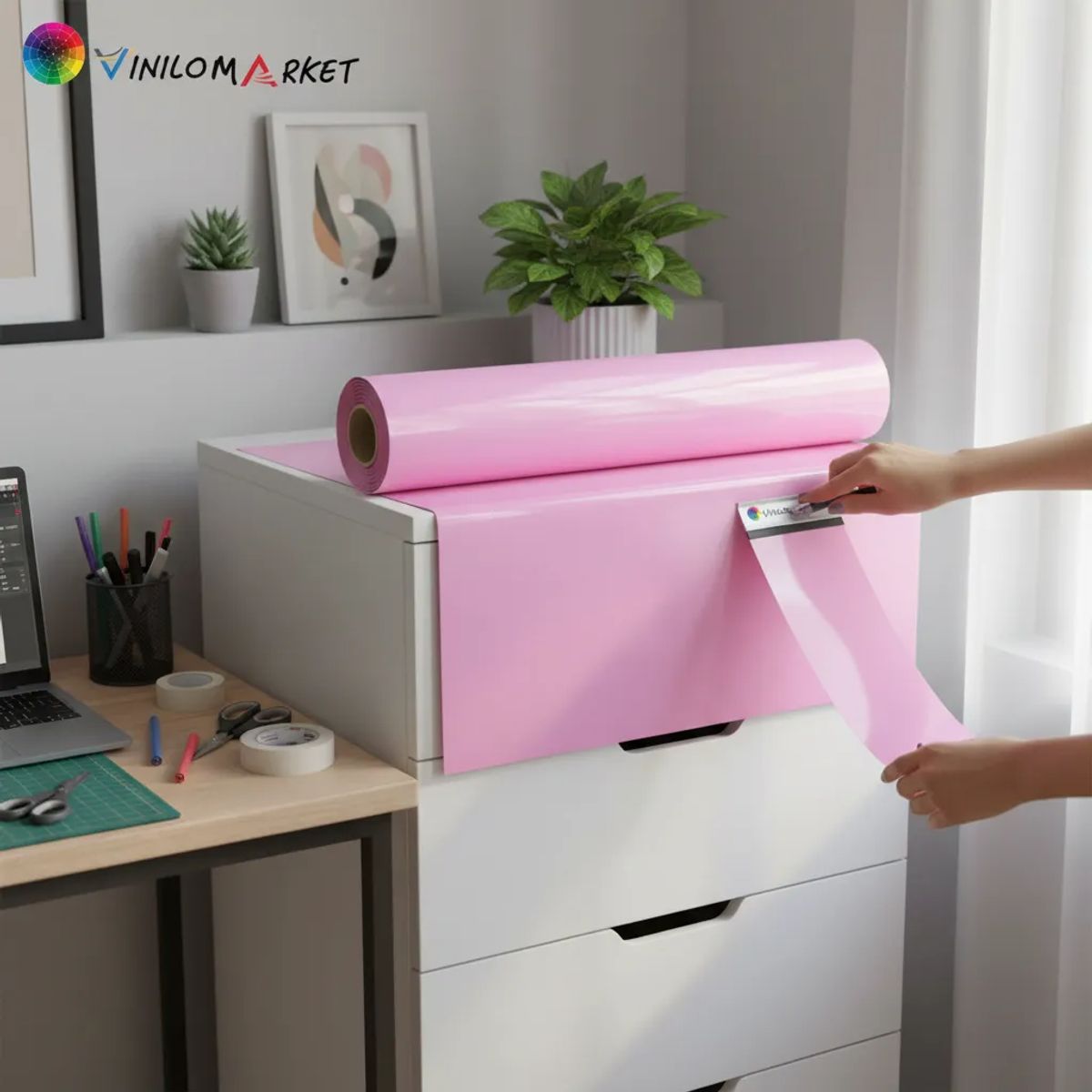 NEON - Vinilos Adhesivos De Corte Rosado Suave Brillante 61 Cms X Mts