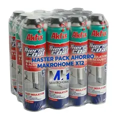 AKFIX - Pack 12 Thermcoat Espuma Aislamiento Termico Proyectad