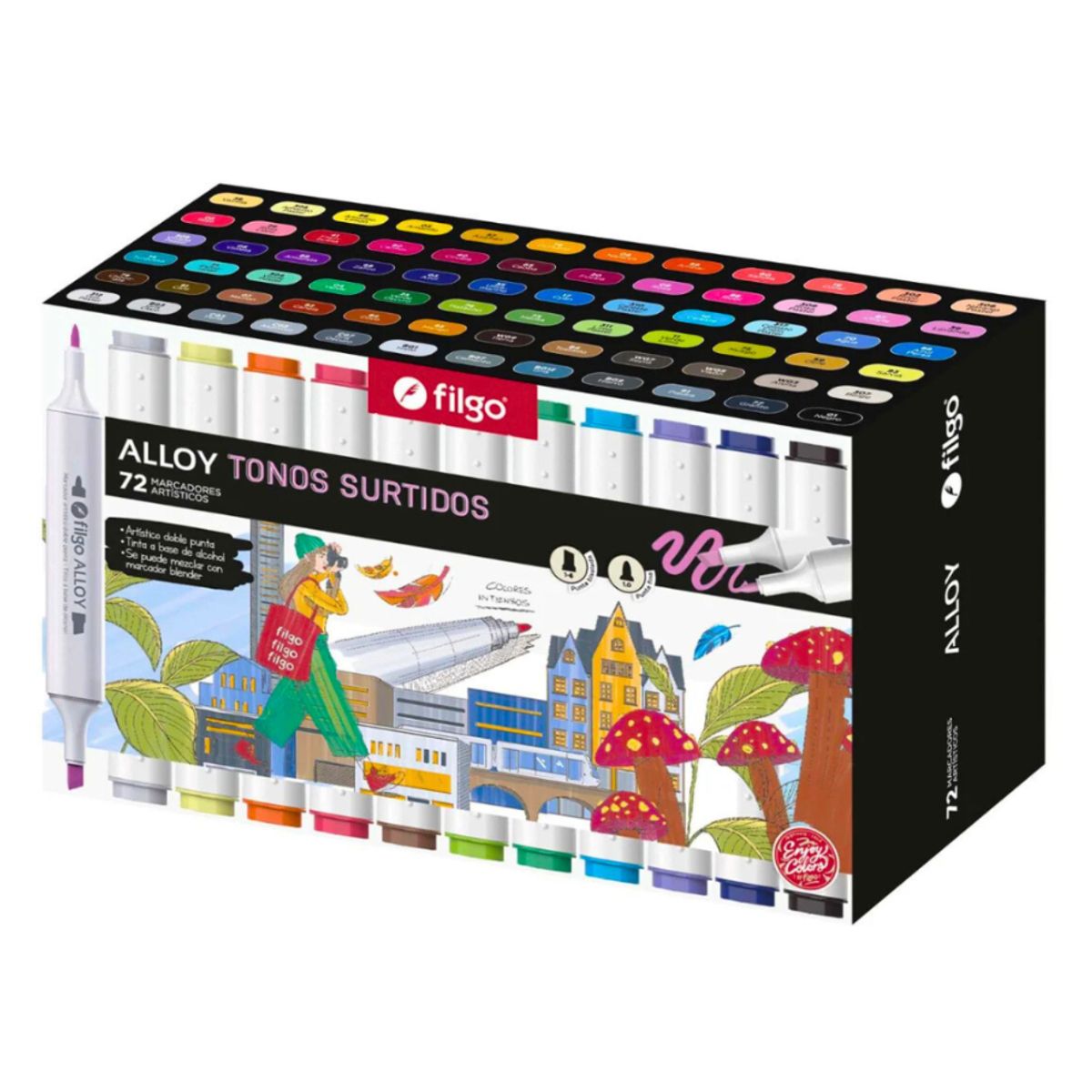 FILGO - Set 72 Marcadores Punta Doble Punta Filgo Alloy Sketch