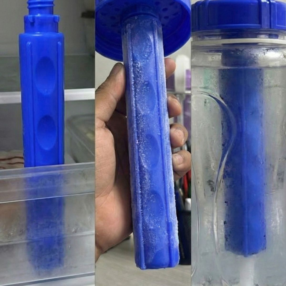 REYPLAST Botella Agua 2l Térmica Reyplast Azul Con Cilindro Hielo Y ...