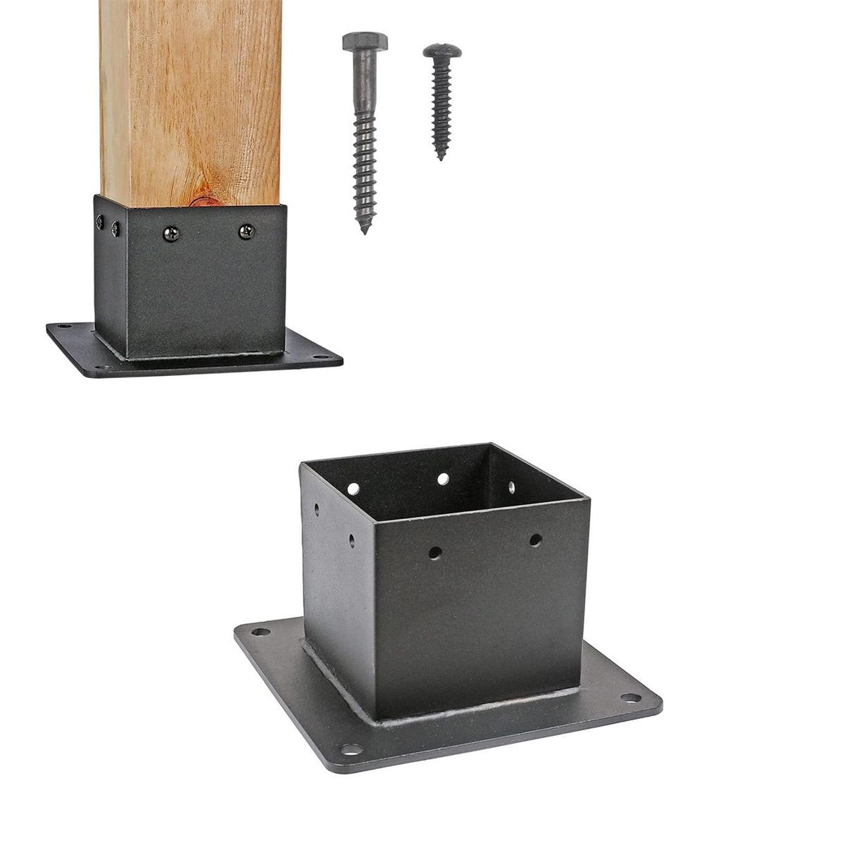 GENERICO - Base De Soporte Para Poste Madera 4x4 Metálica Terraza