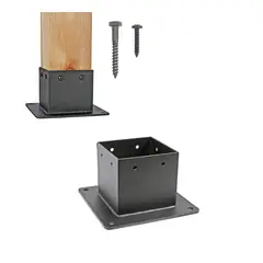 GENERICO - Base De Soporte Para Poste Madera 4x4 Metálica Terraza