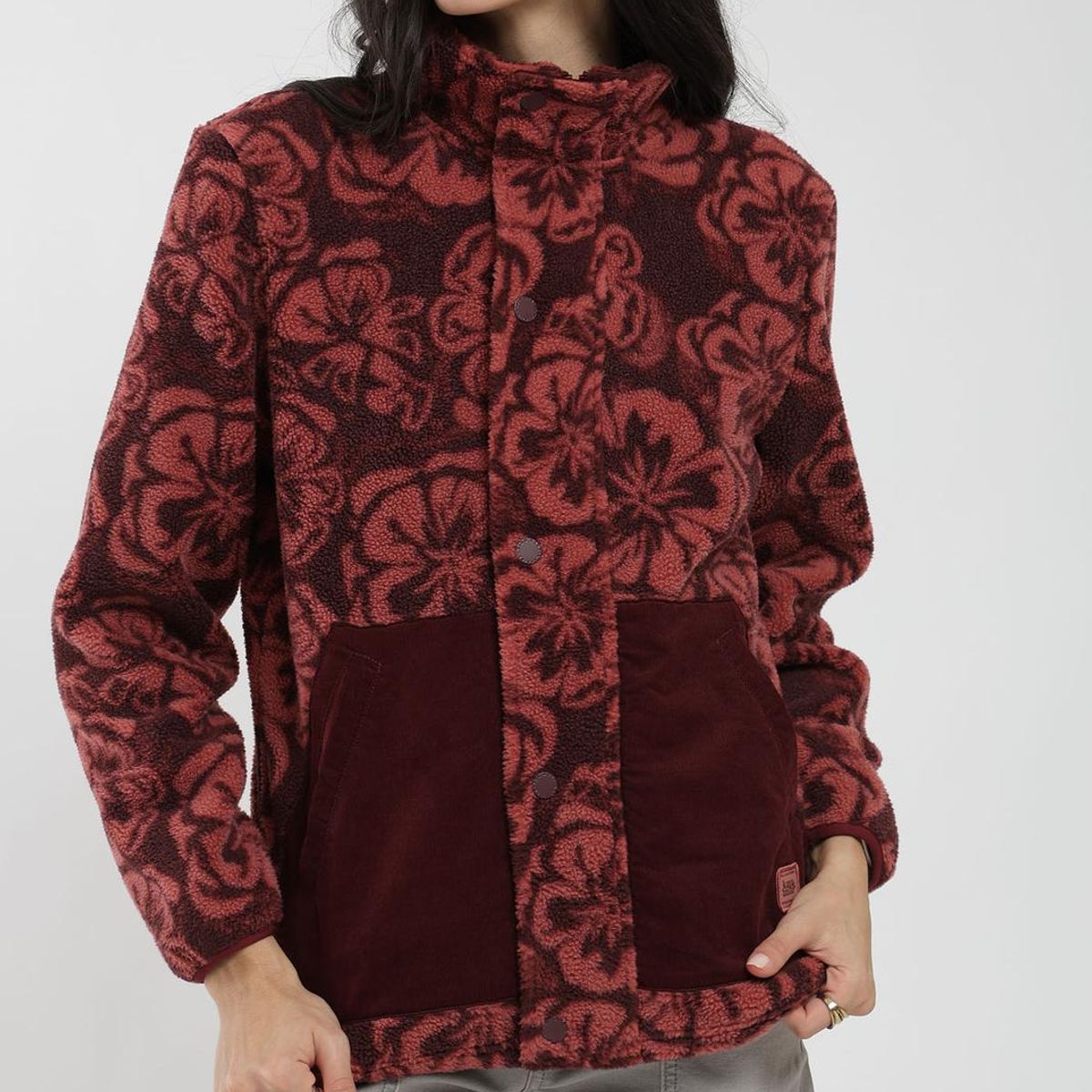 KAYA UNITE - Polerón Chiporro Diseño Mix Fabric Mujer