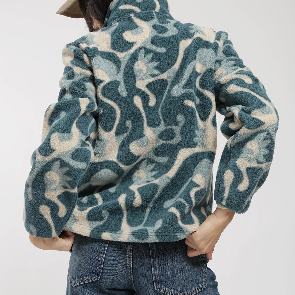 KAYA UNITE - Polerón Chiporro Diseño Mix Fabric Mujer