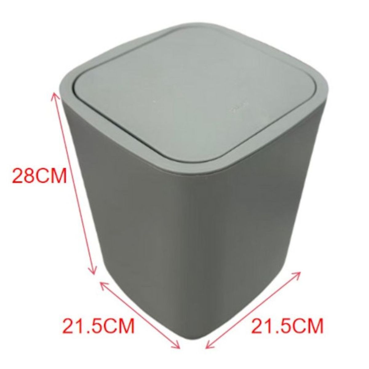 GENERICO - Cesto de Basura Papelera Gris 28x21.5cm