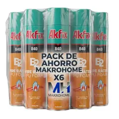 AKFIX - Set 6 Espuma Poliuretano 840 750ml Resistente Fuego B2