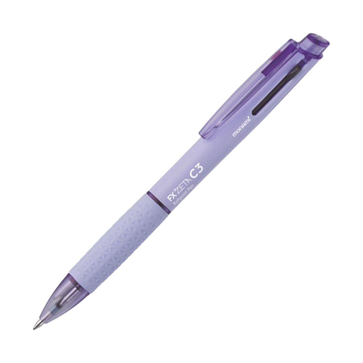 MONAMI - Lápiz Pasta Multicolor Monami FX Zeta C3 0.5mm Cuerpo Violeta Tinta Az Ng Rj