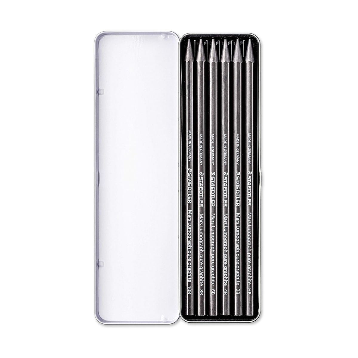 STAEDTLER - Set 6 Lápiz Grafito Técnico Lumograph Puro Con Caja Staedtler