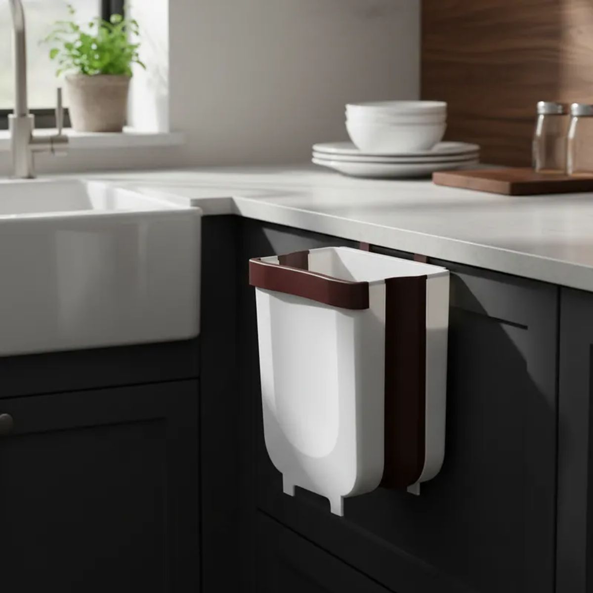 MP - Basurero Papelera Plegable Multiusos Color Blanco