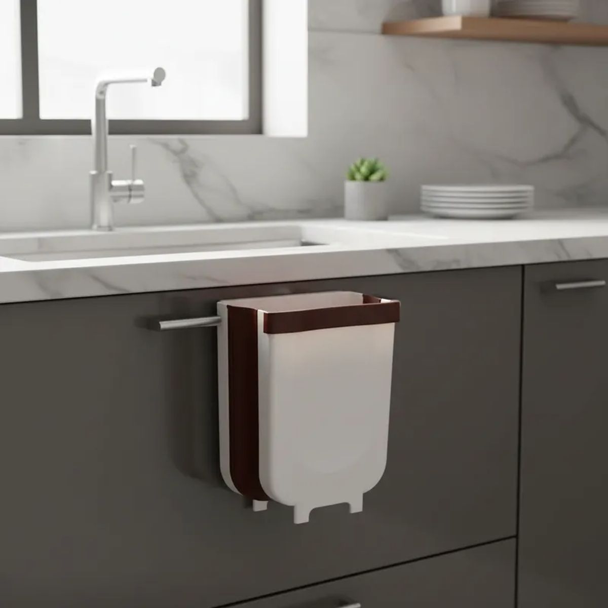 MP - Basurero Papelera Plegable Multiusos Color Blanco