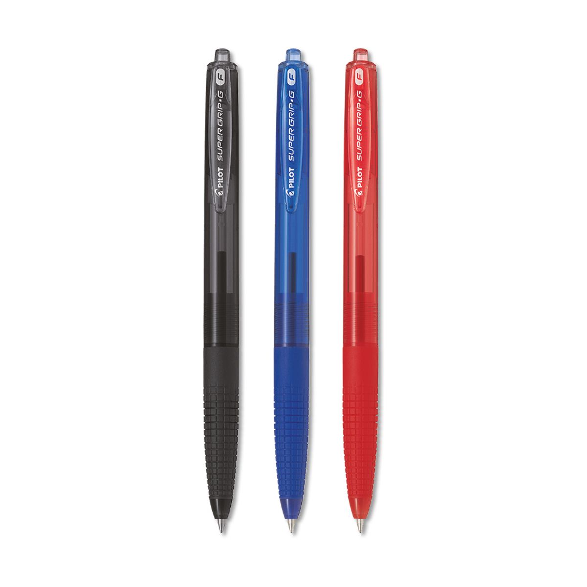 PILOT - Set 3 Lápiz Pasta Retráctil Super Grip G 0.7mm Pilot Az, Ng, Rj