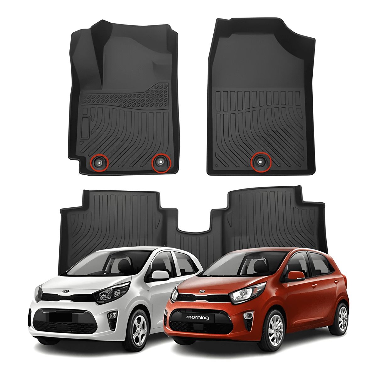 GENERICO - Cubre Pisos Calce Perfecto Kia Morning - 3 Piezas