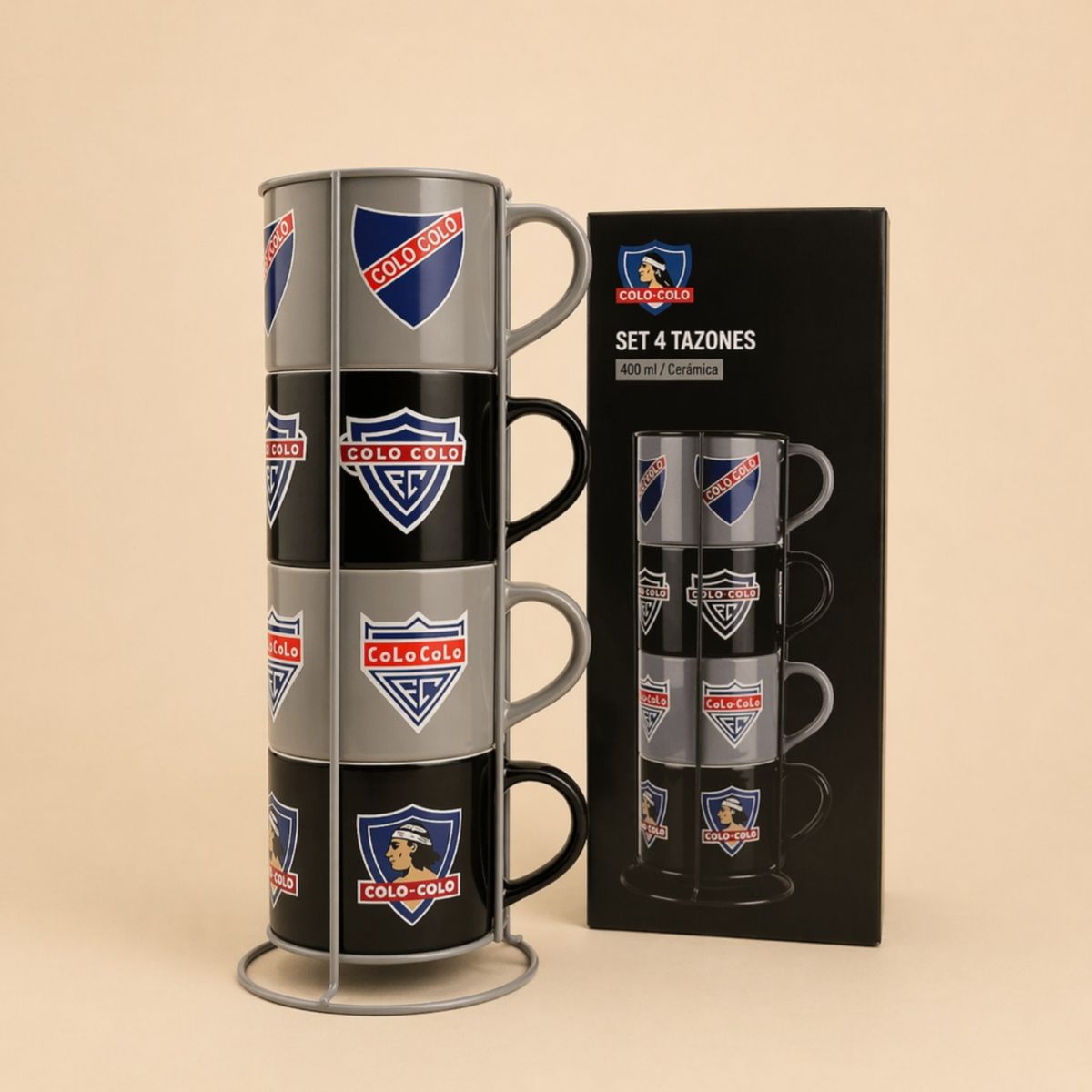 COLO COLO - SET 4 TAZONES DE CERAMICA COLECCION COLO COLO 400 ML