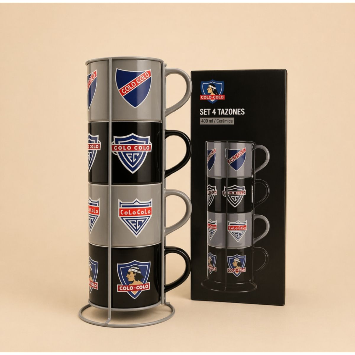 COLO COLO - SET 4 TAZONES DE CERAMICA COLECCION COLO COLO 400 ML