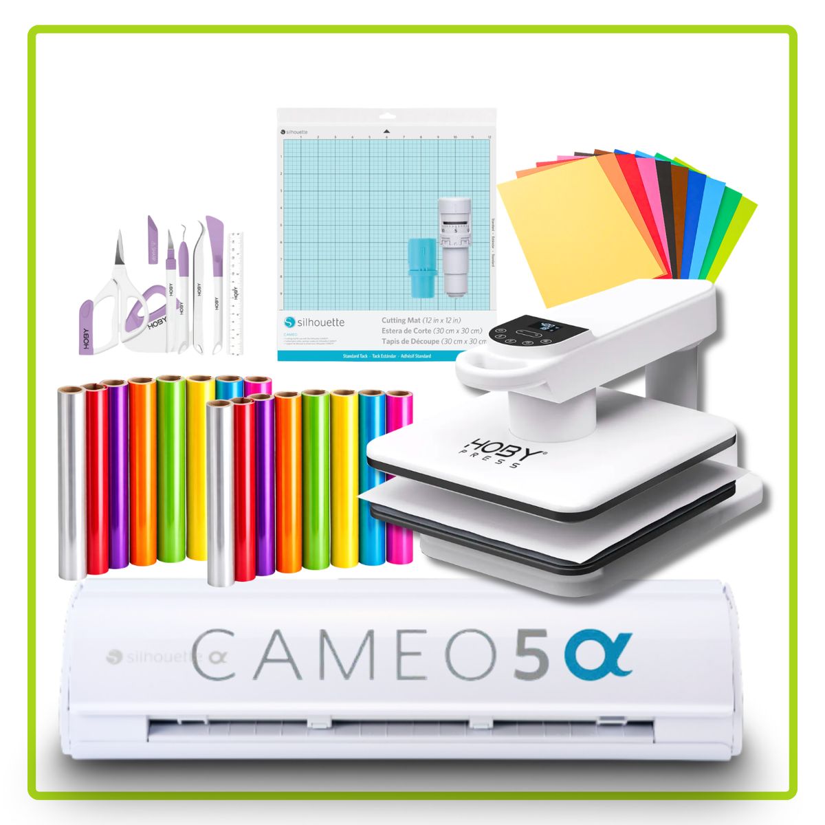 GENERICO - Kit Mujer Emprendedora Cameo 5 Alpha + Prensa de Calor Automática 01