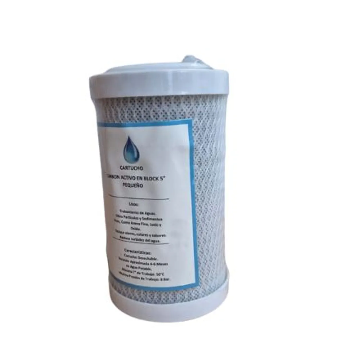 CARTUCHO DE FILTRO DE AGUA CARBON ACTIVADO EN BLOQUE PEQUEÑO 5 PULGADAS, marca GENERICO - Foto Principal