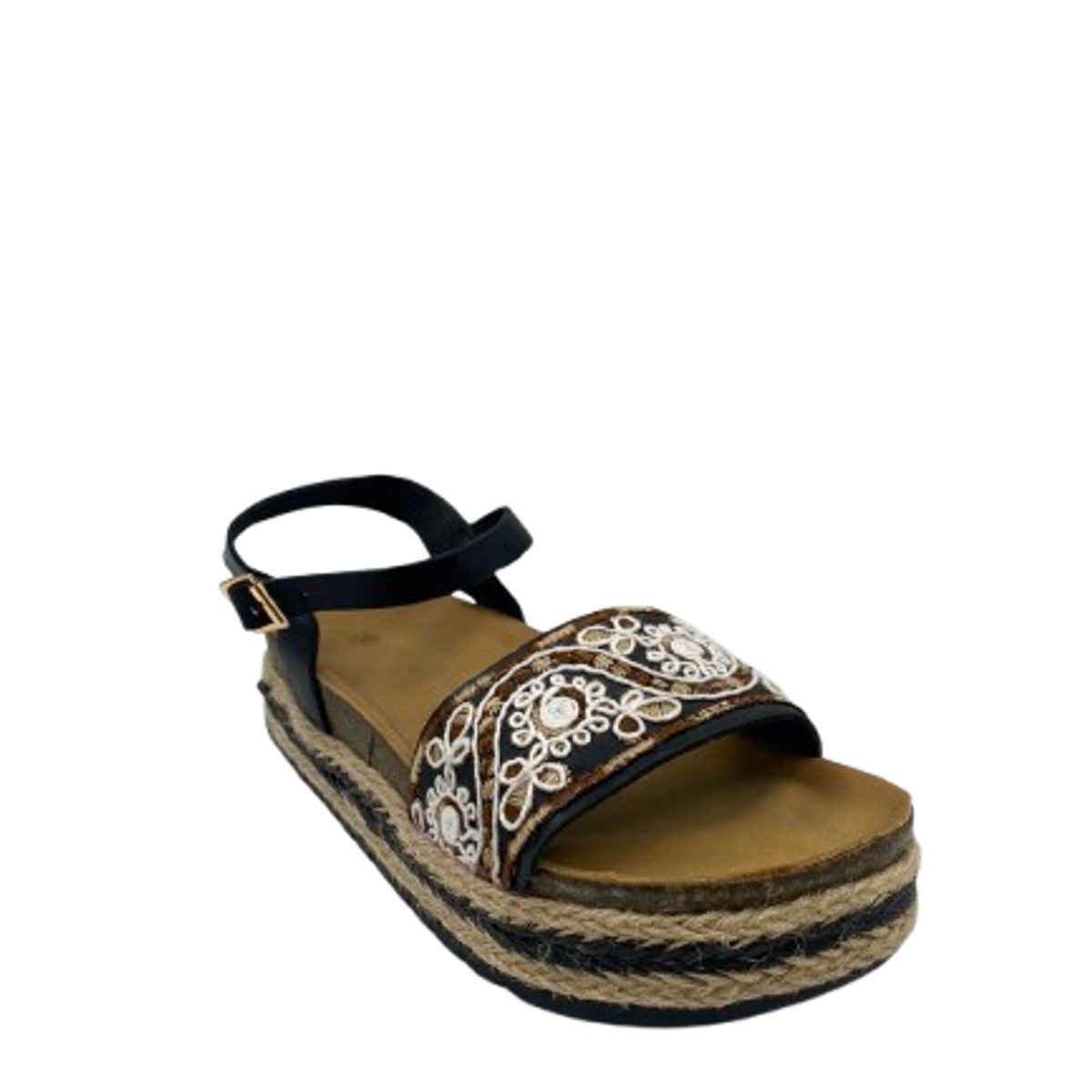 HERIEL - Sandalia Bordada Floral