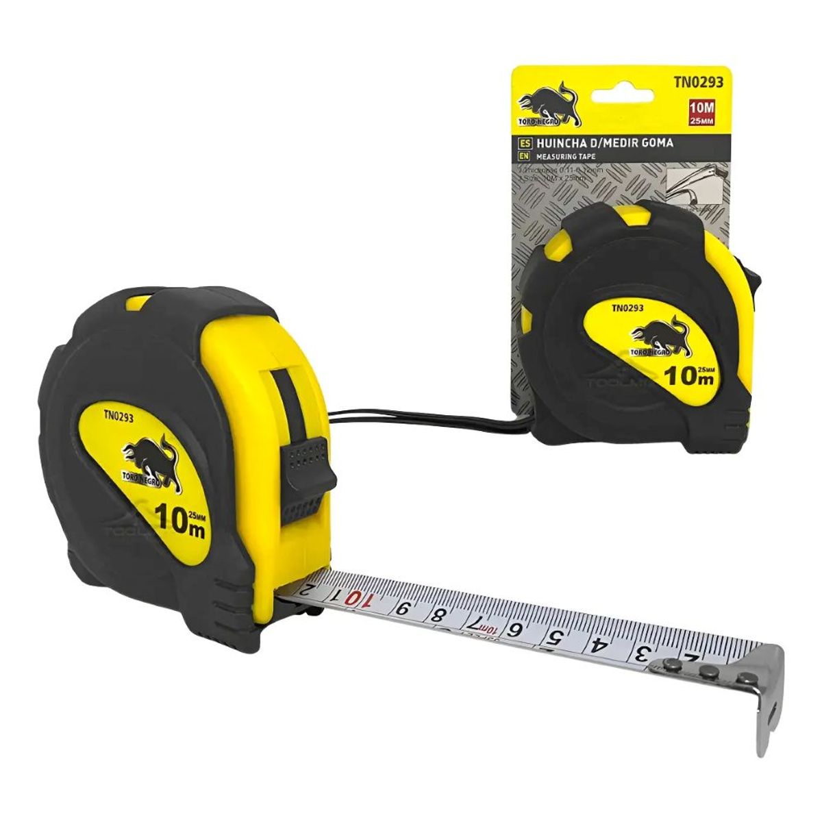 GENERICO - Huincha Cinta Para Medir De 10mts X 25mm Retractil Con Goma