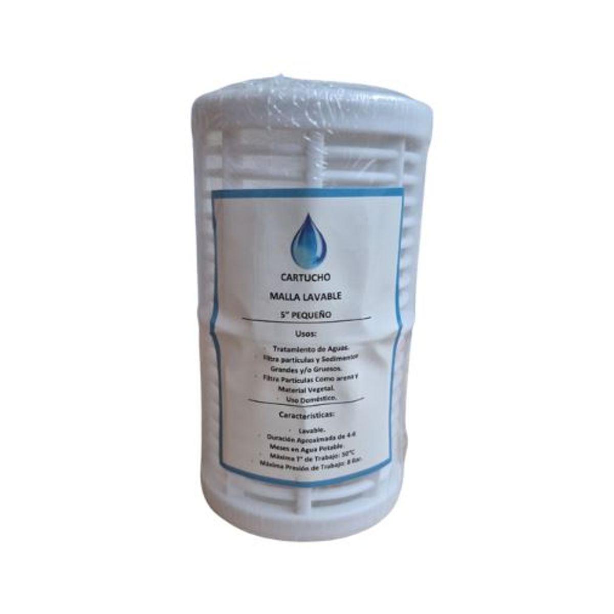 GENERICO - CARTUCHO FILTRO DE AGUA DE MALLA LAVABLE PEQUEÑO DE 5 PULGADAS
