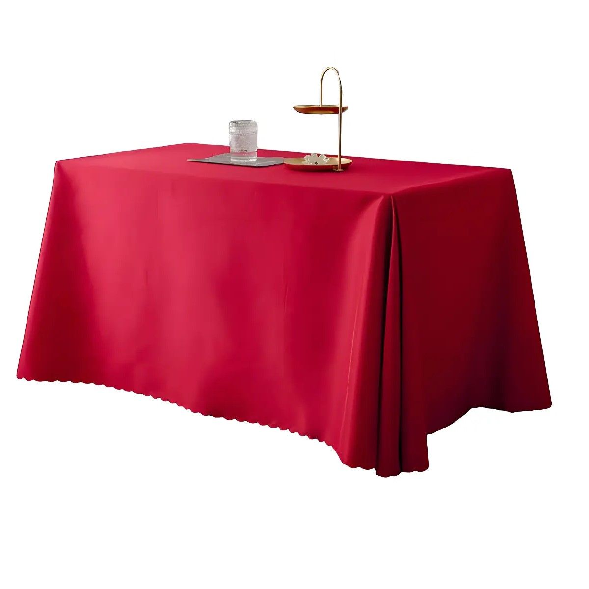GENERICO - Mantel Rectangular Antimanchas Impermeable 220 X 140cm Color Color Rojo Lisa BELUG