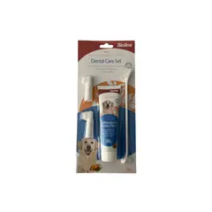 BIOLINE - Set Cepillo y pasta dental para perros pollo