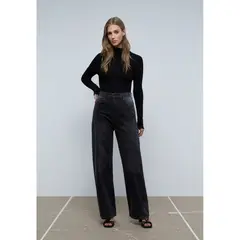SCALPERS - Jeans Wide Leg Brillos Black