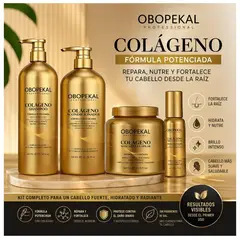 GENERICO - Pack 4 Unid Shampoo Acondicionador Crema y Serum Colageno Linea OBOPEKAL
