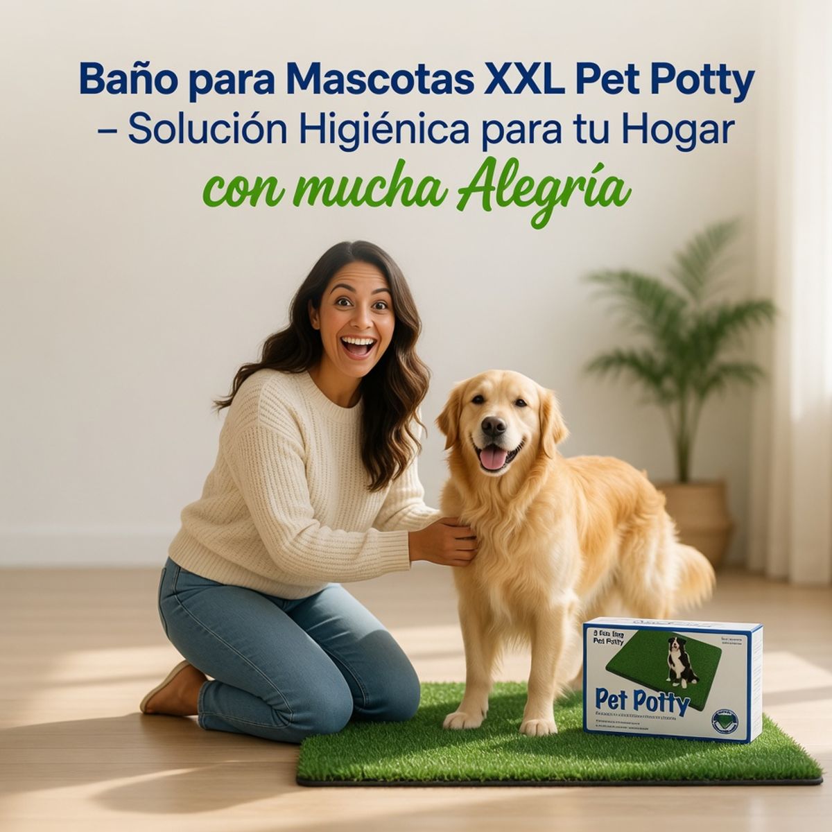 MOVI - Baño para Mascotas XXL Pet Potty - Bandeja Higiénica Grande para Perros y Gatos