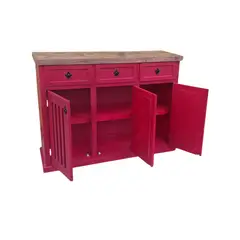 CASAHOGGAR - Buffet Rustico 120 cm Salerno Rojo Bicolor
