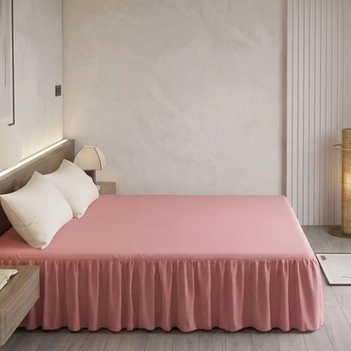 GENERICO - Faldón de Cama Estilo Moderno y Ajuste Perfecto Plaza y Media 105X200 CM