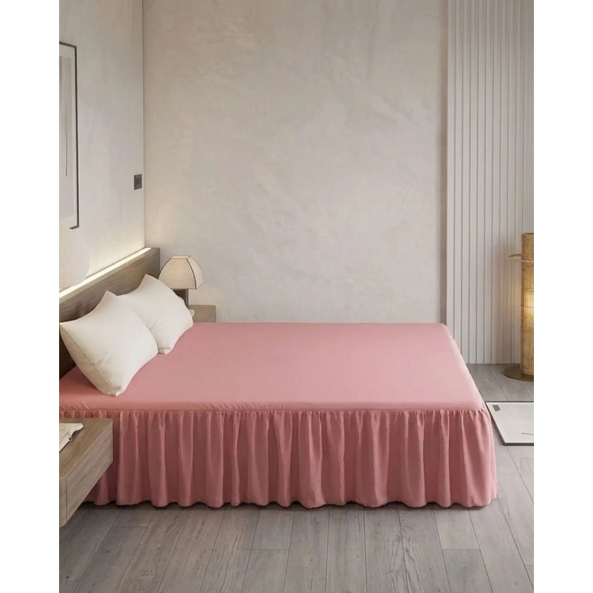 GENERICO - Faldón de Cama Estilo Moderno y Ajuste Perfecto Plaza y Media 105X200 CM