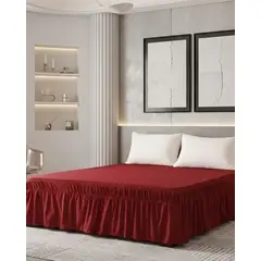 GENERICO - Faldón de Cama Estilo Moderno y Ajuste Perfecto 2 Plazas 150X200 CM