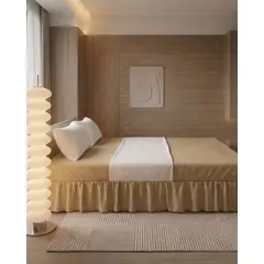 GENERICO - Faldón de Cama Estilo Moderno y Ajuste Perfecto 2 Plazas 150X200 CM