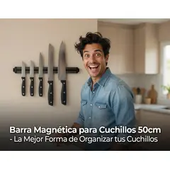 MOVI - Barra Magnética para Cuchillos 50 cm Soporte Magnético para Cuchillos de Cocina en Acero Inoxidable