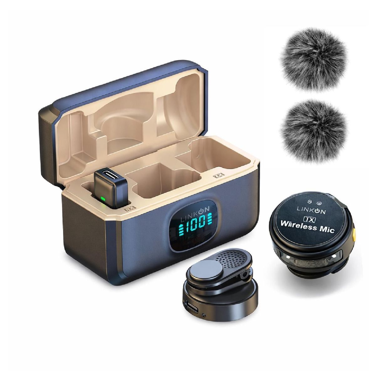 LINKON - Microfono Inalambrico para Celular Linkon Solapa Lavalier x2