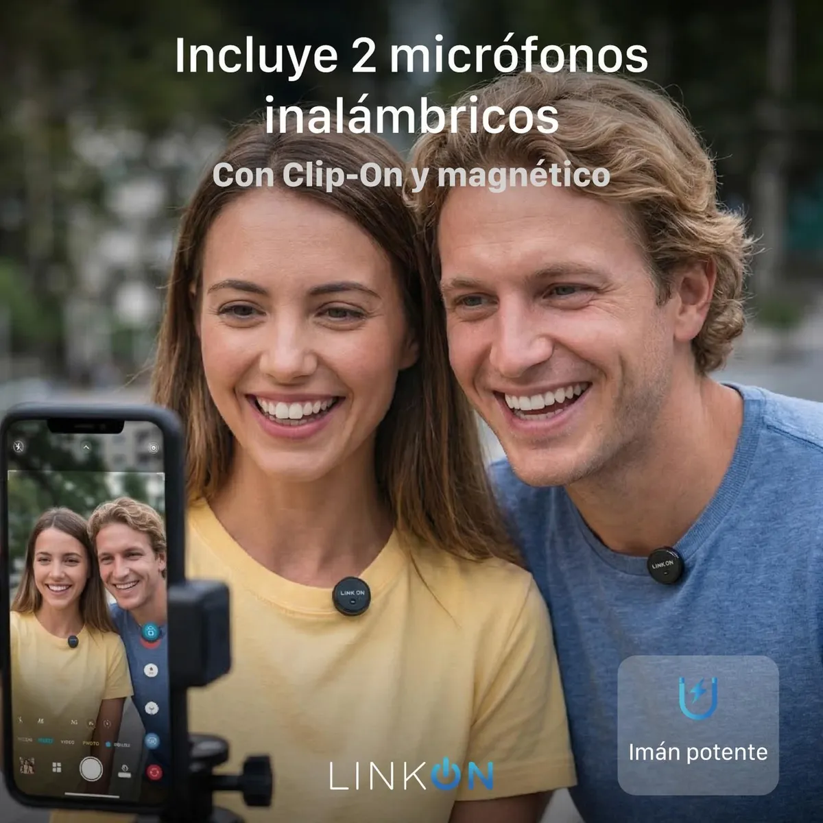 LINKON - Microfono Inalambrico para Celular Linkon Solapa Lavalier x2