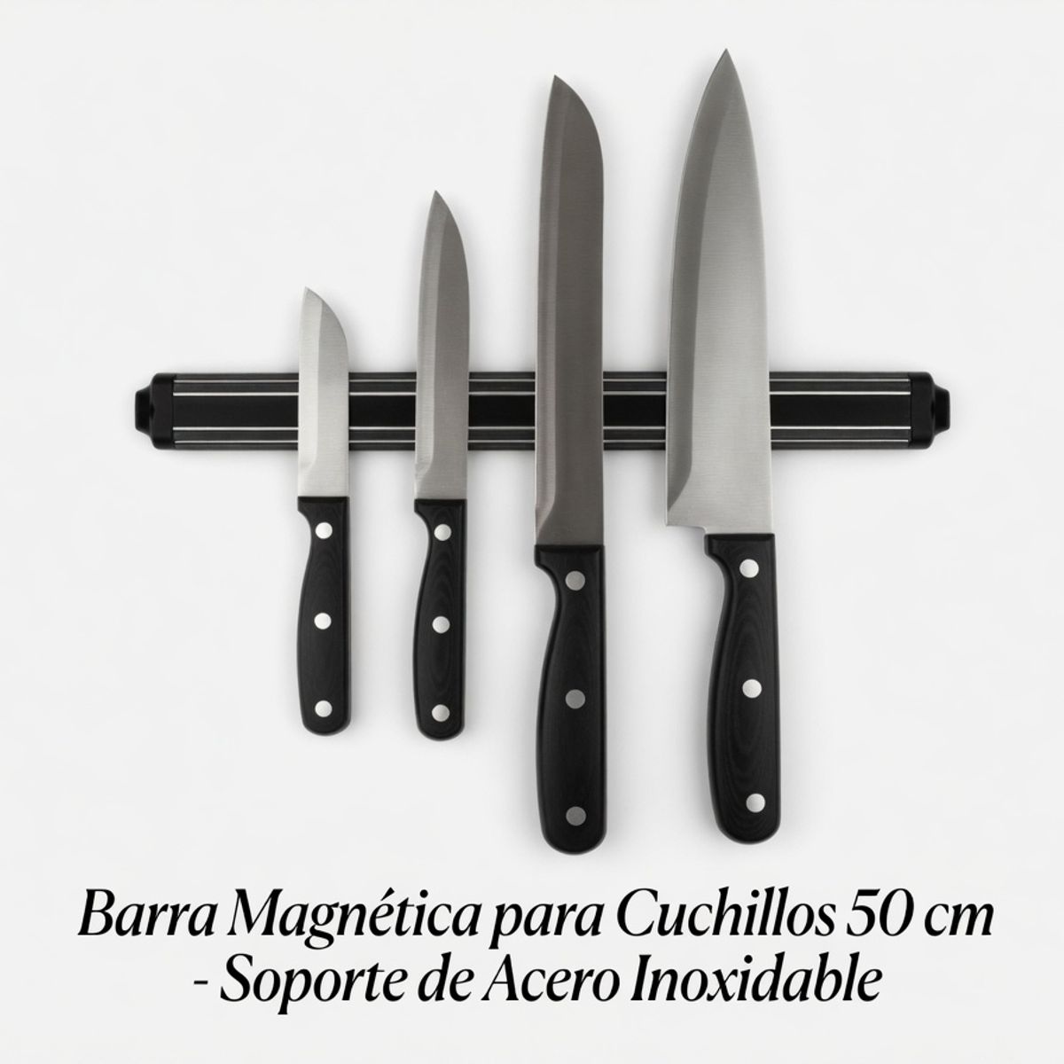 MOVI - Barra Magnética para Cuchillos 50 cm Soporte Magnético para Cuchillos de Cocina en Acero Inoxidable