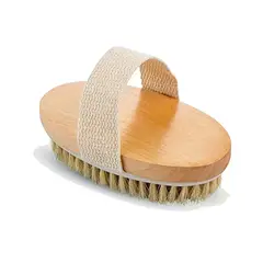 GENERICO - Cepillo De Cuerpo Seco Corporal Ovalado Cerdas Naturales