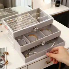 GENERICO - Estuche organizador de joyas, anillos, accesorios 3 niveles