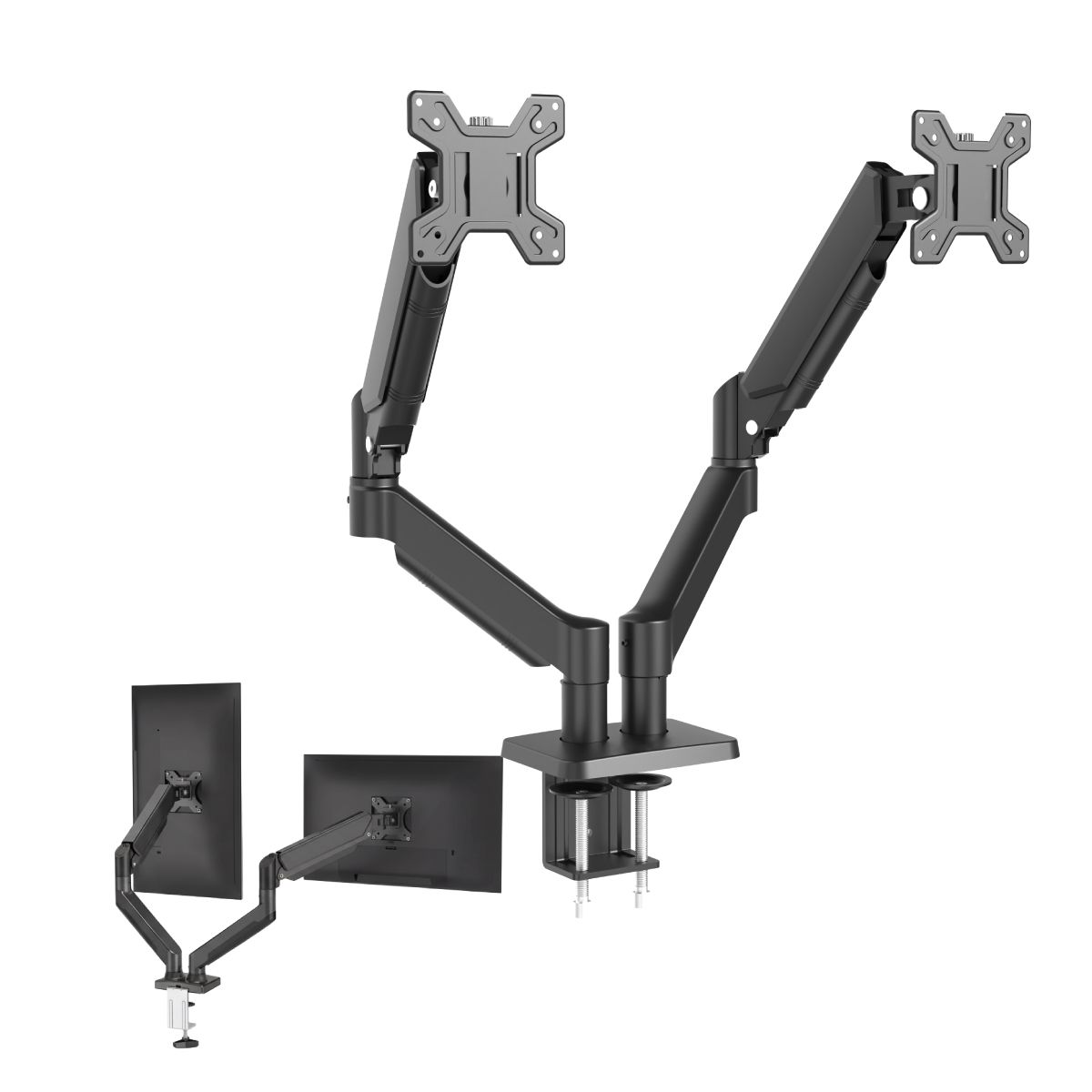 ASIAQUALITY - Brazo Doble Monitor 17-32 VESA 9kg CGestión Cables
