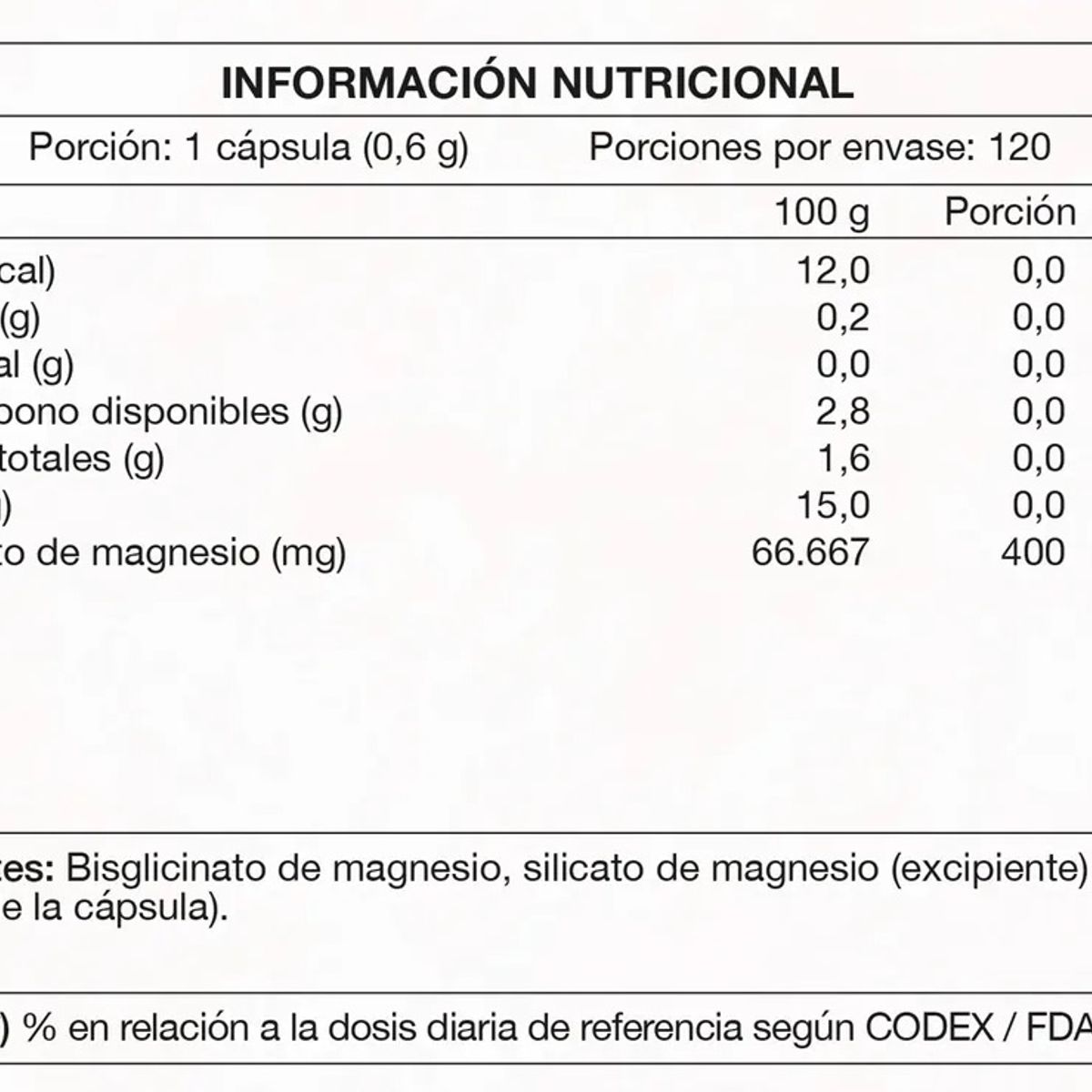 NATURAL FARM - Bisglicinato de Magnesio Nf 120 Capsulas. Recuperacion