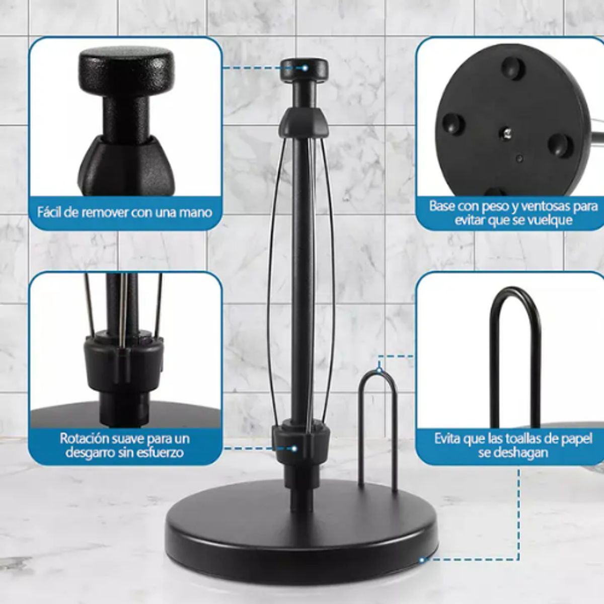 GENERICO - Soporte Para Toallas De Papel Con Trinquete Para Cocina