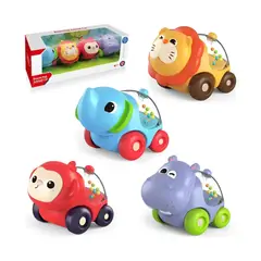 GENERICO - Juguete Set 4 Autos Sonajeros Estimulantes Animales Infantil