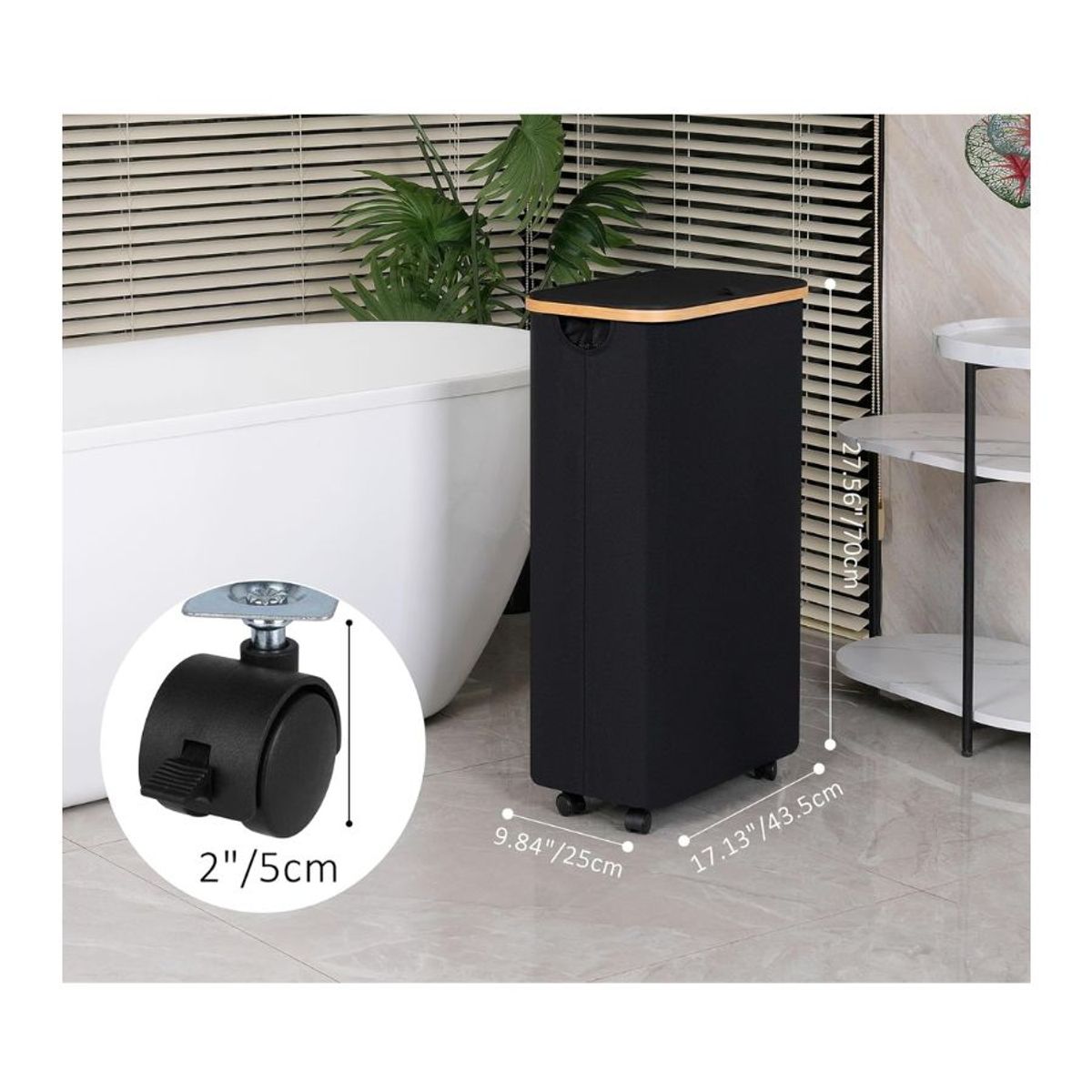 GENERICO - Cesto Ropa Sucia 75L Con Tapa Bolsa Extraible Negro