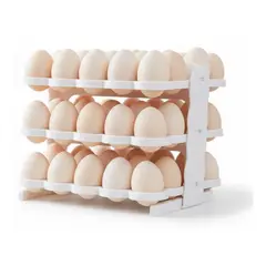 GENERICO - Pack 3 Bandejas Organizadoras de Huevo Plegable 60 Huevos Cap