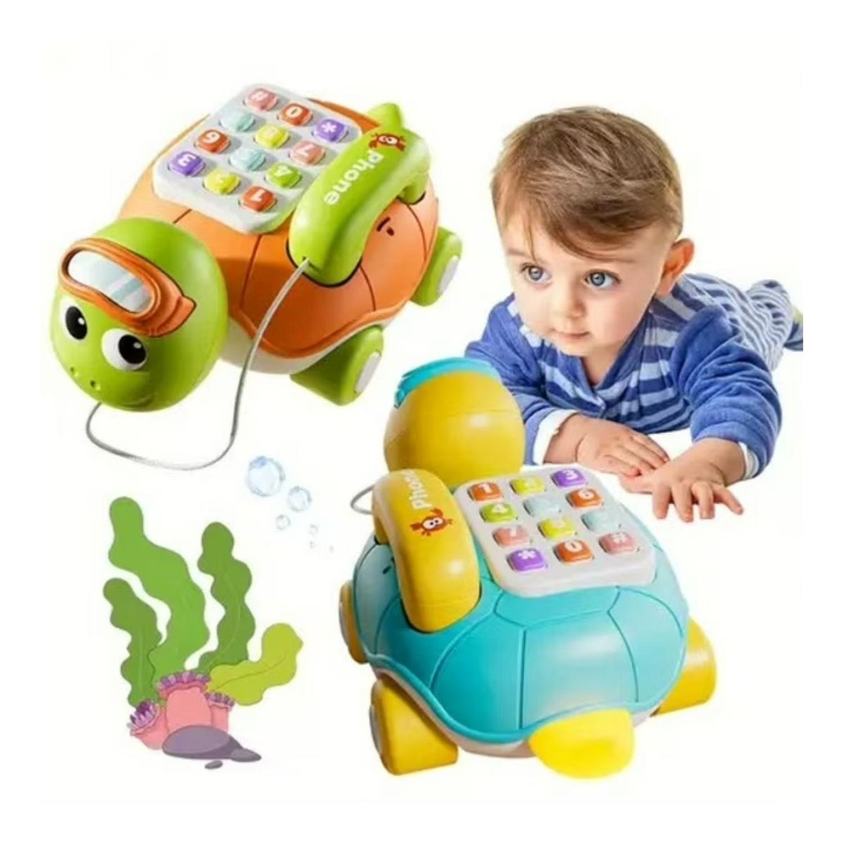 GENERICO - Juguete Telefono Tortuga Interactivo Con Sonidos Infantil