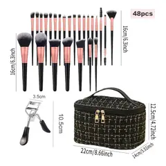 GENERICO - Set 48 Brochas Maquillaje Base Profesional Kit Con Esponja